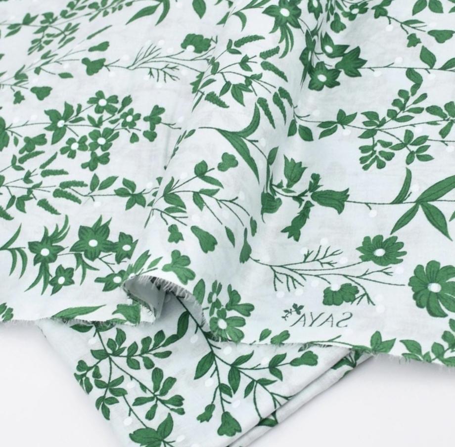 "Women's Green Printed Lawn Suit – Unstitched 2-Piece Dress for Independence Day (14 August Special