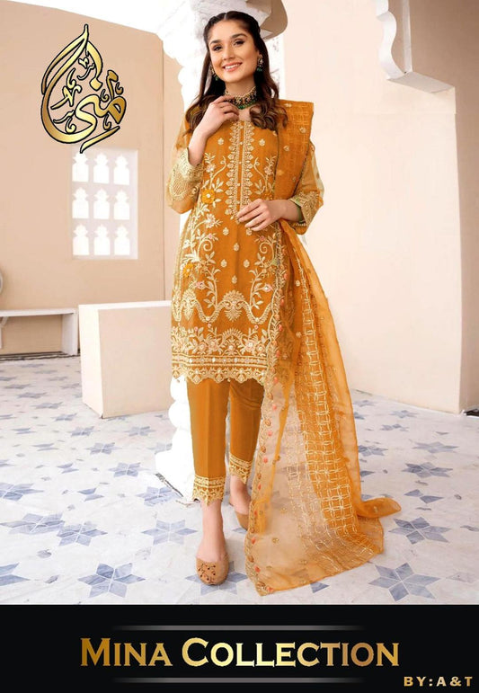Pcs Women's Stitched Embroidered Suit
