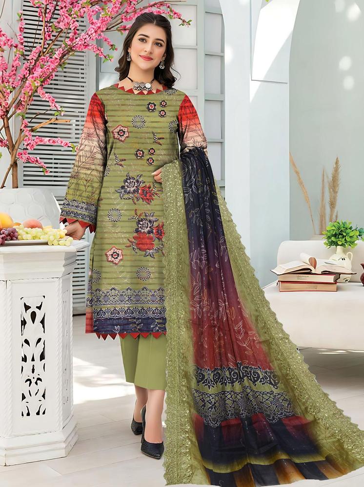 Munarq 3 Piece Doria Printed Lawn Suit by Nisha Designer