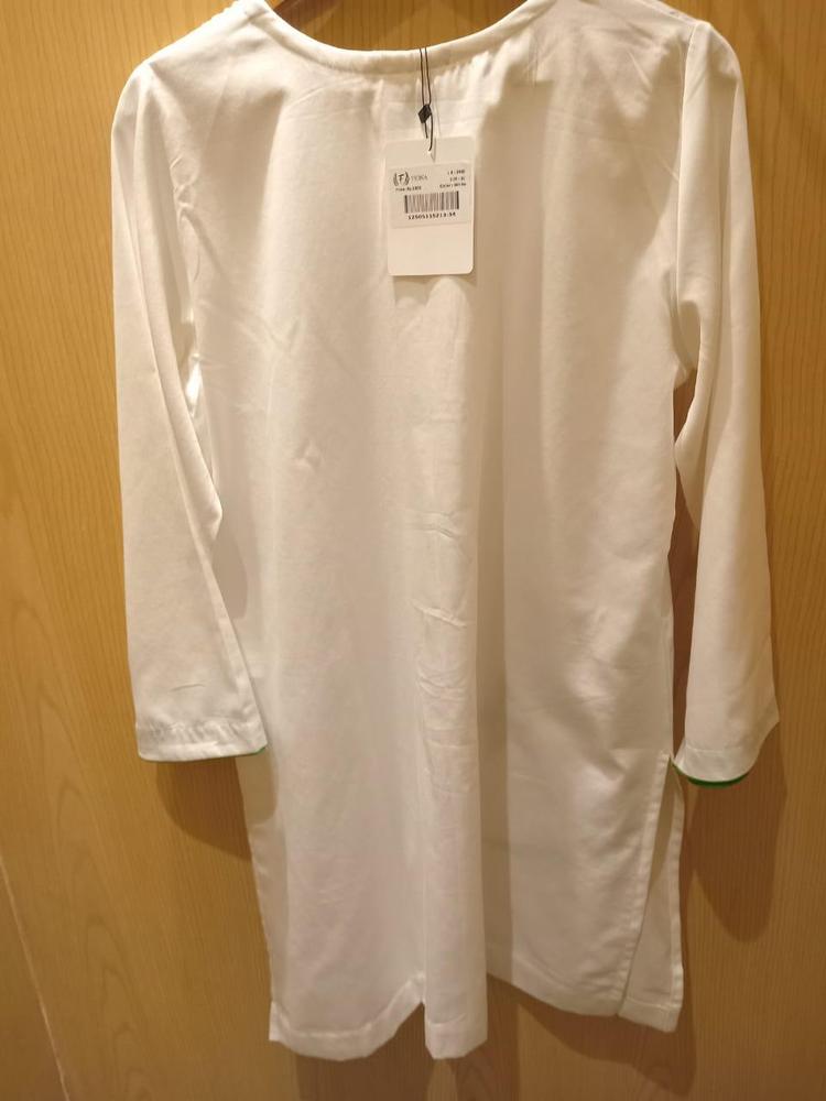 White Stitched Lawn Kurti for Women – Medium to XL | Casual Printed 1 Pc Shirt"