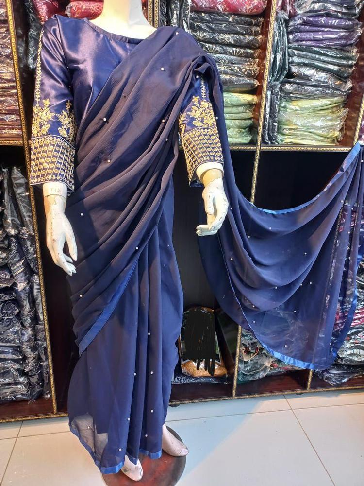 Women’s Silk Sequins Embroidered Stitched