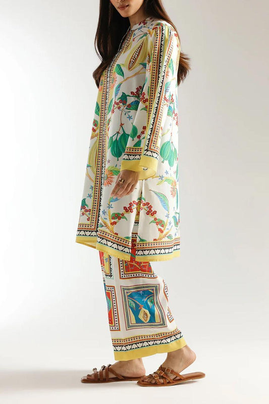 Stylish Yellow Printed Tracksuit - 2 Pcs for Women