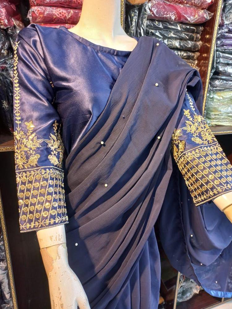 Women’s Silk Sequins Embroidered Stitched