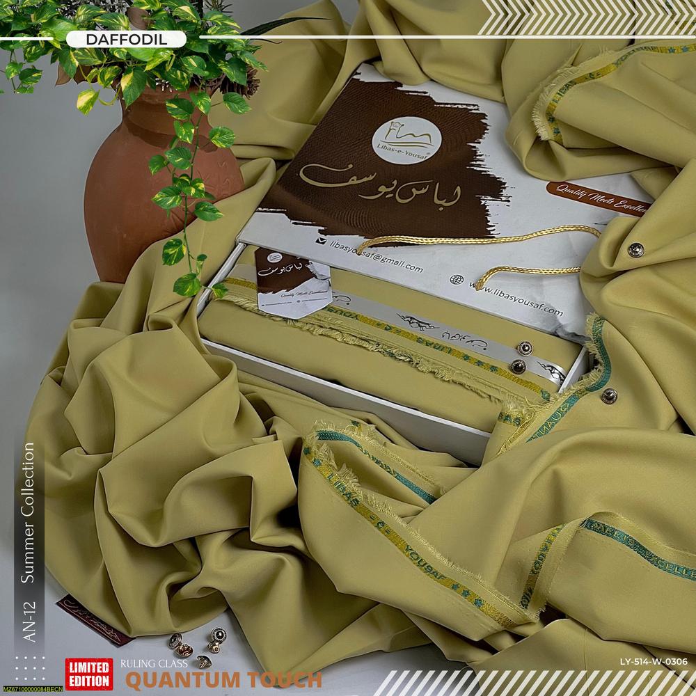Men’s Unstitched golden Plain Suit